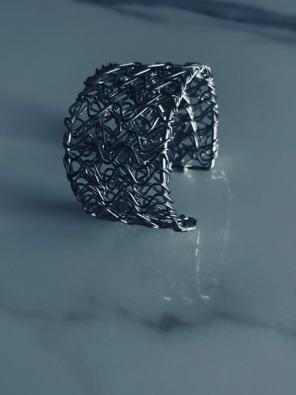 Silver Mesh Wire Cuff Bracelet - Modern Men’s Accessory